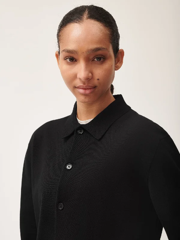 DNA Knitted Collared Shirt—black