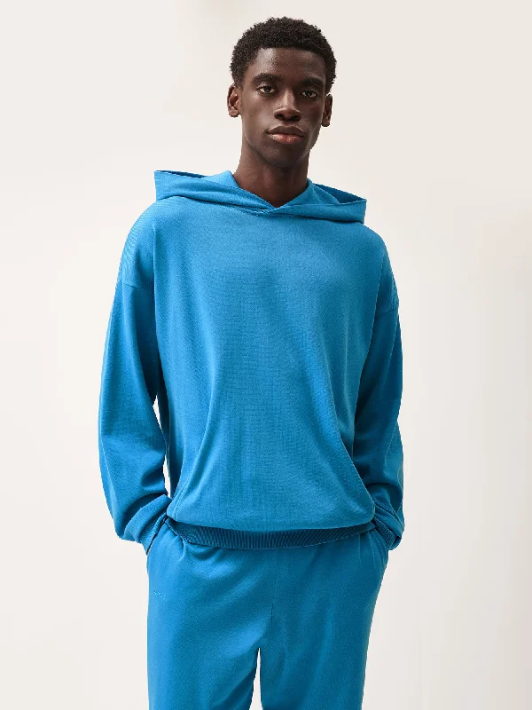 DNA Knitted Hoodie—geyser blue