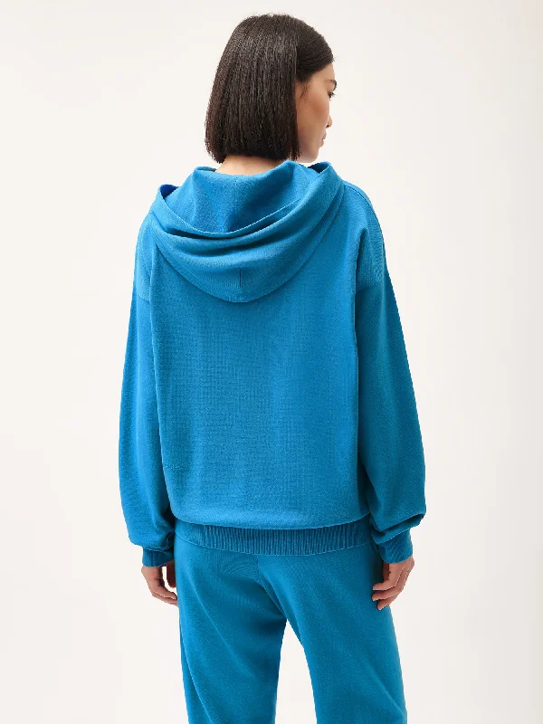 DNA Knitted Hoodie—geyser blue