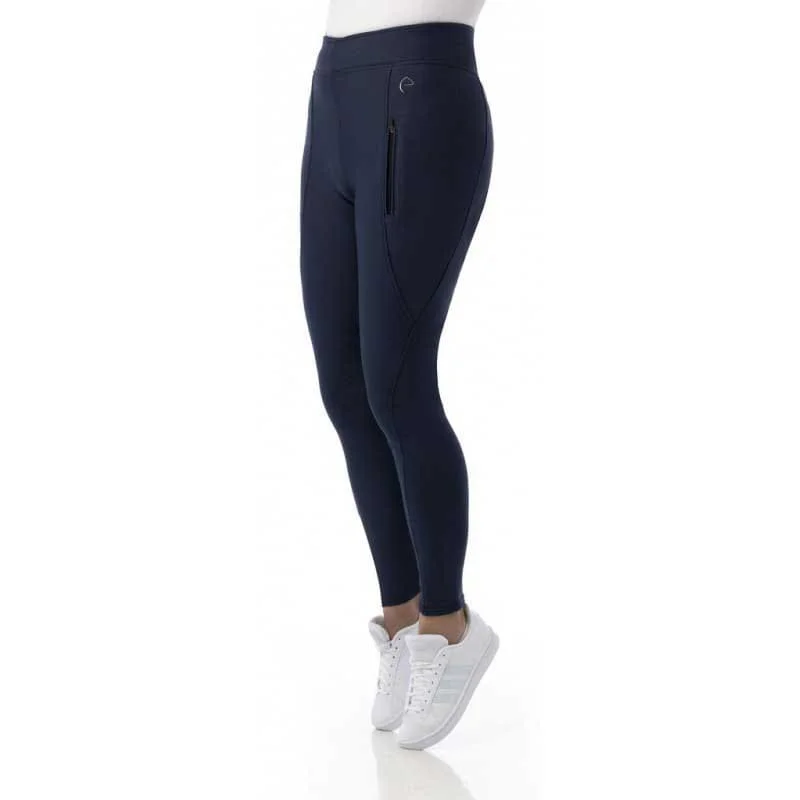 Equitheme Fleece Lined Riding Tights Navy