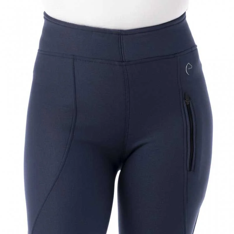 Equitheme Fleece Lined Riding Tights Navy