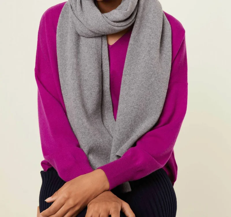 Gabrias Recycled Cashmere Scarf Travel Wrap In Gray