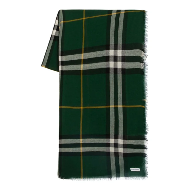 Giant Check Scarf - Burberry - Wool - Green