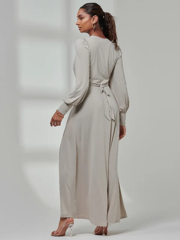 Giulia Long Sleeve Maxi Dress, Dove