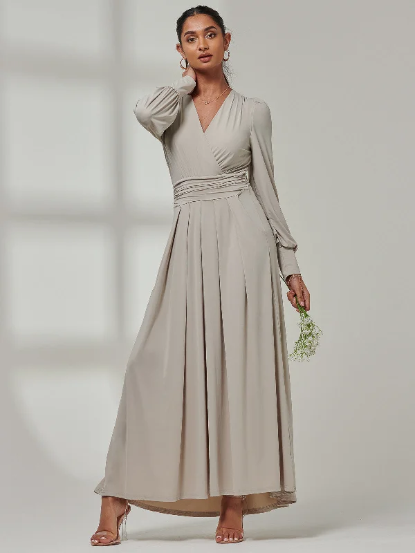 Giulia Long Sleeve Maxi Dress, Dove