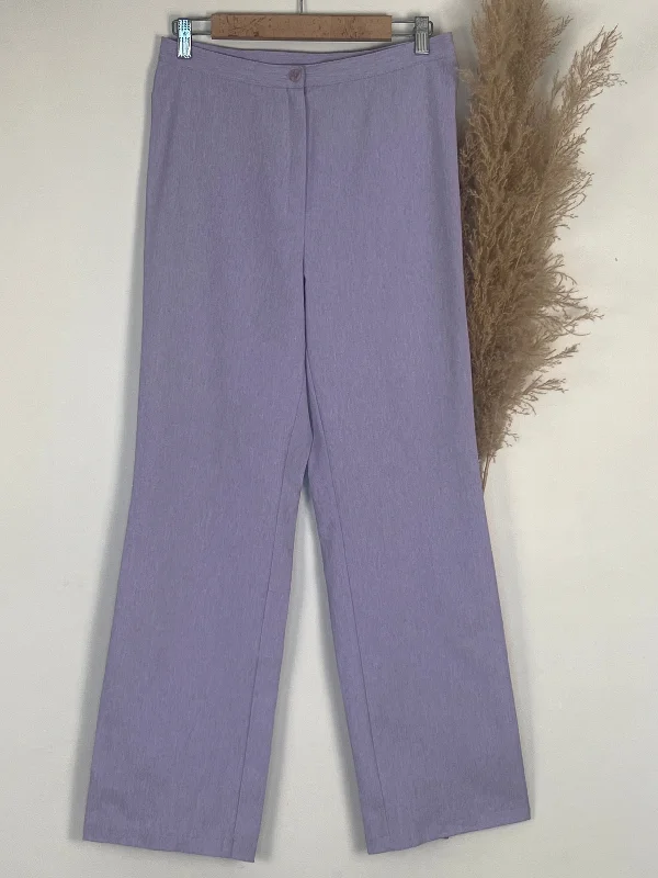 Lavender High-Waist Straight-Fit Pants