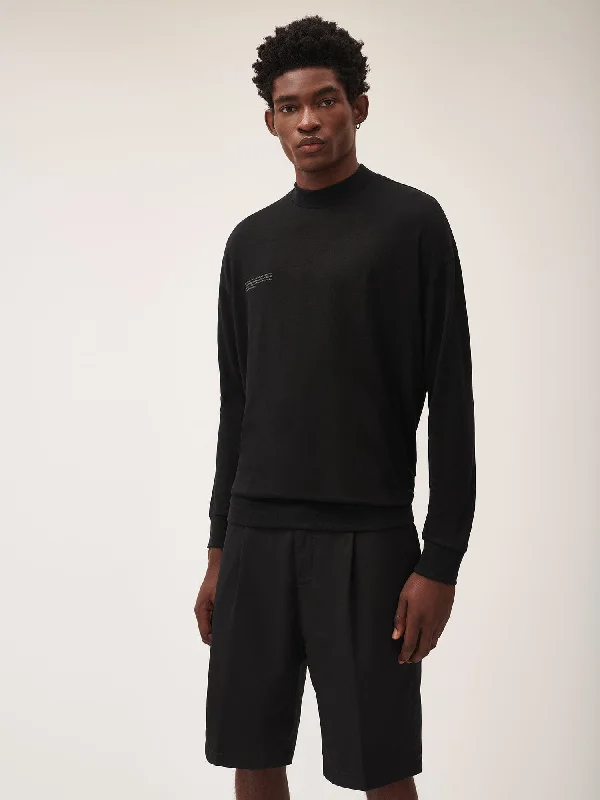 Men's Seaweed Lyocell Fine Knit Top—Black