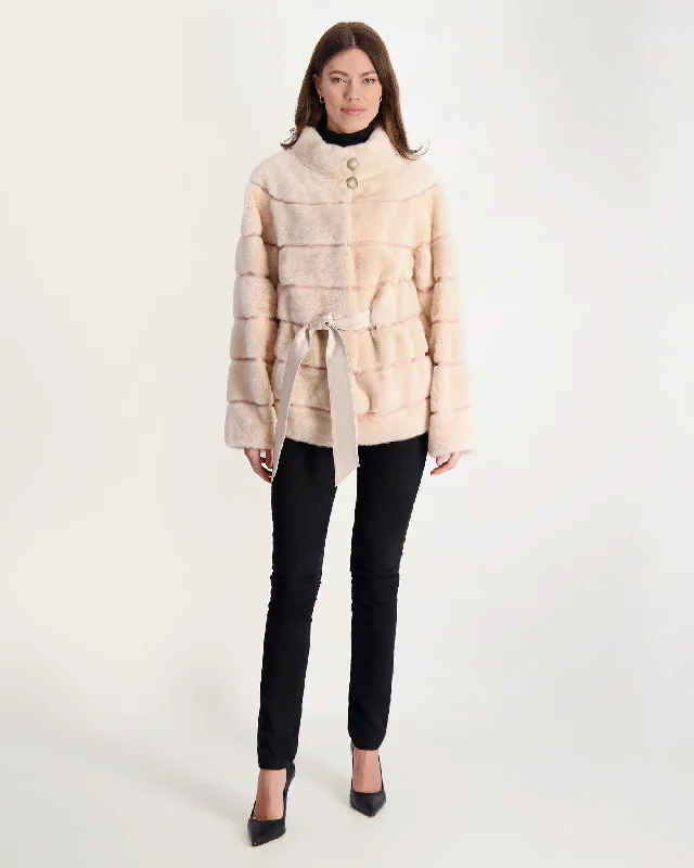 Mink Jacket With Leather Belt