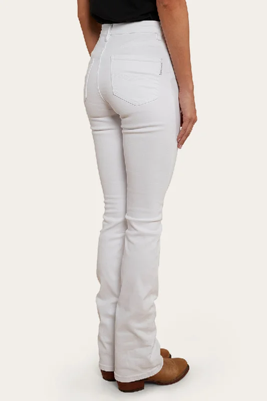 Penny Womens High Rise Bootleg Jean - White