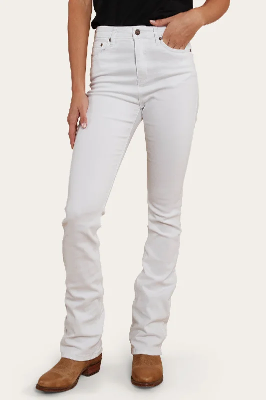 Penny Womens High Rise Bootleg Jean - White