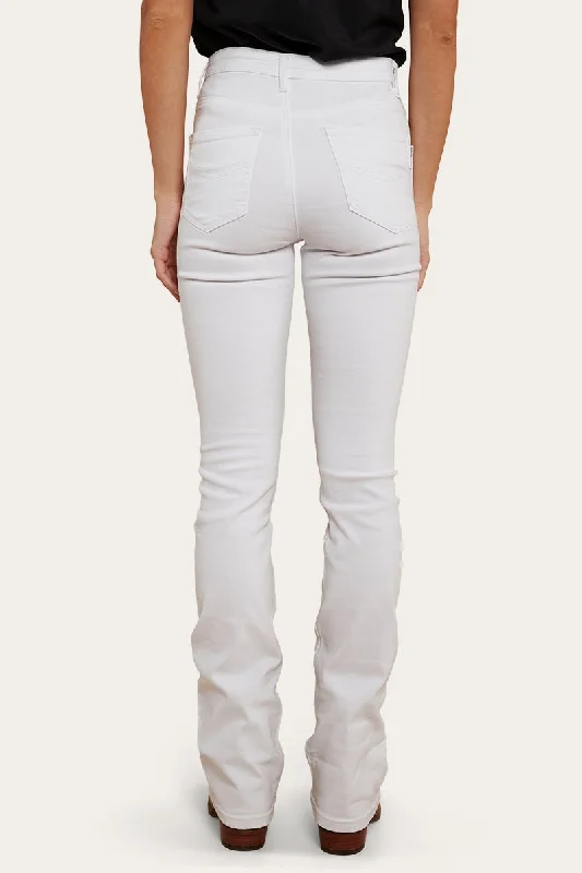 Penny Womens High Rise Bootleg Jean - White