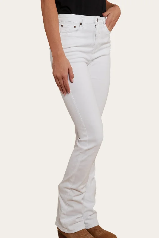 Penny Womens High Rise Bootleg Jean - White