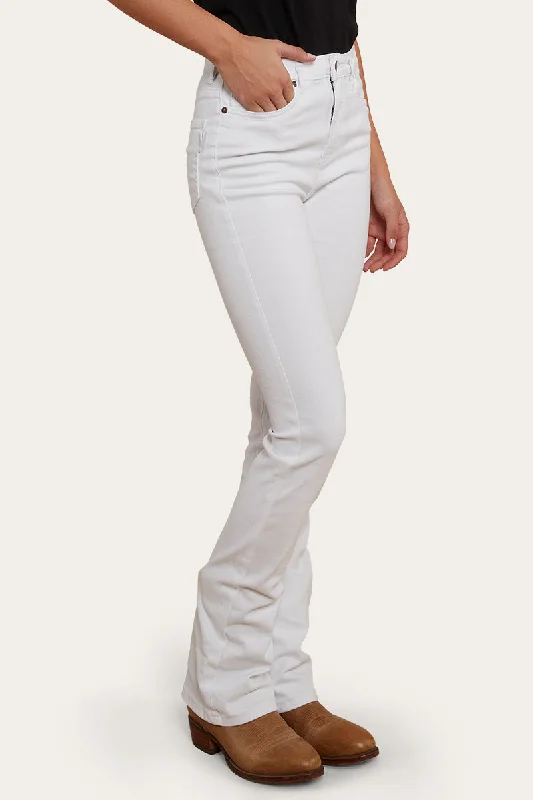 Penny Womens High Rise Bootleg Jean - White