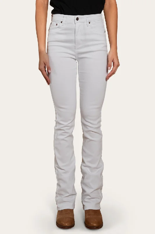 Penny Womens High Rise Bootleg Jean - White