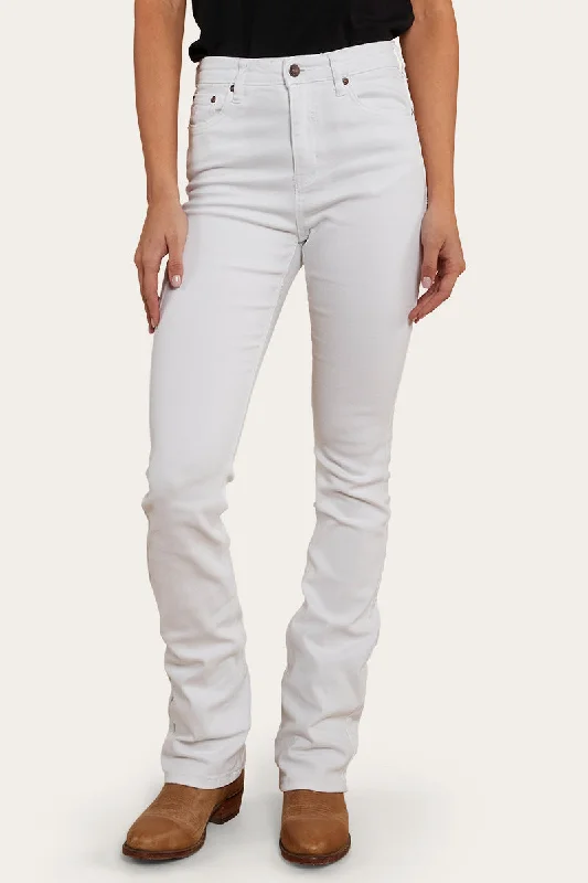 Penny Womens High Rise Bootleg Jean - White