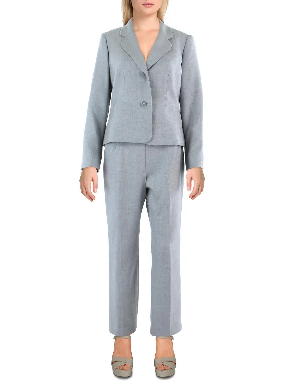 Petites Womens Woven 2PC Pant Suit