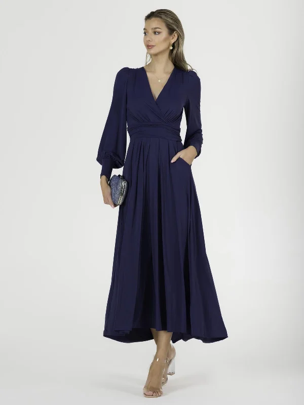 Rashelle Jersey Long Sleeve Maxi Dress, Navy