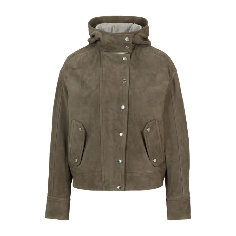 Regular-fit hooded jacket in soft suede