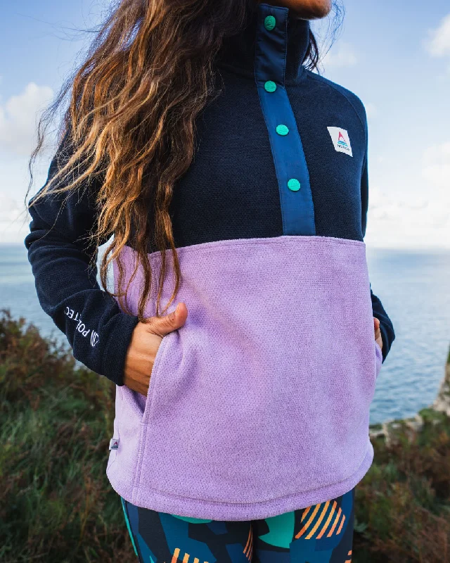 Women's Snowdrop Recycled Polartec® Fleece - Lilac/ Deep Navy