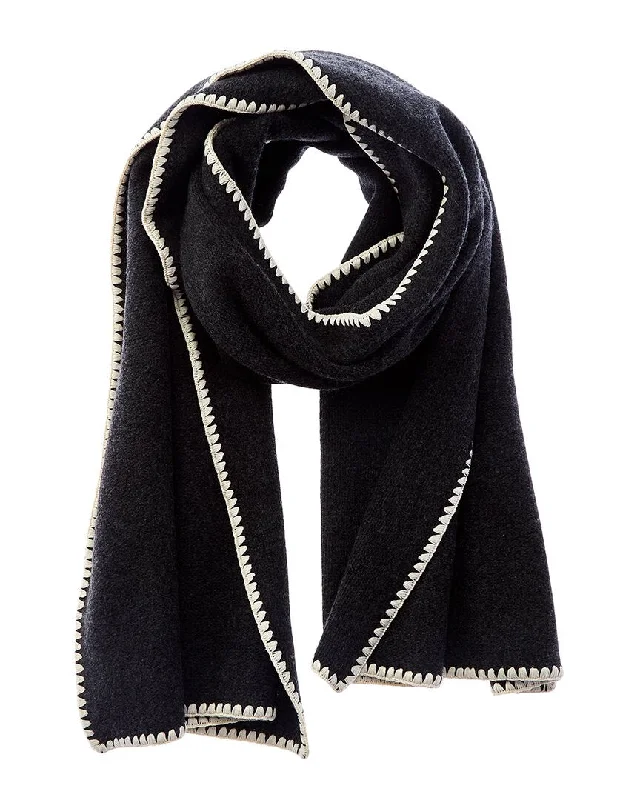 TOTEME Embroidered Wool & Cashmere-Blend Scarf