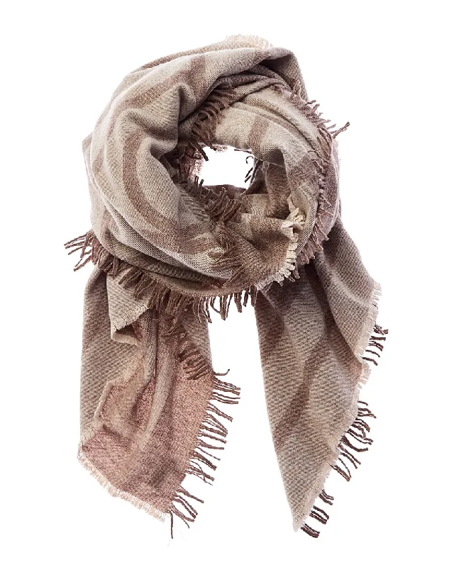 TOTEME Large Monogram Wool & Cashmere-Blend Scarf