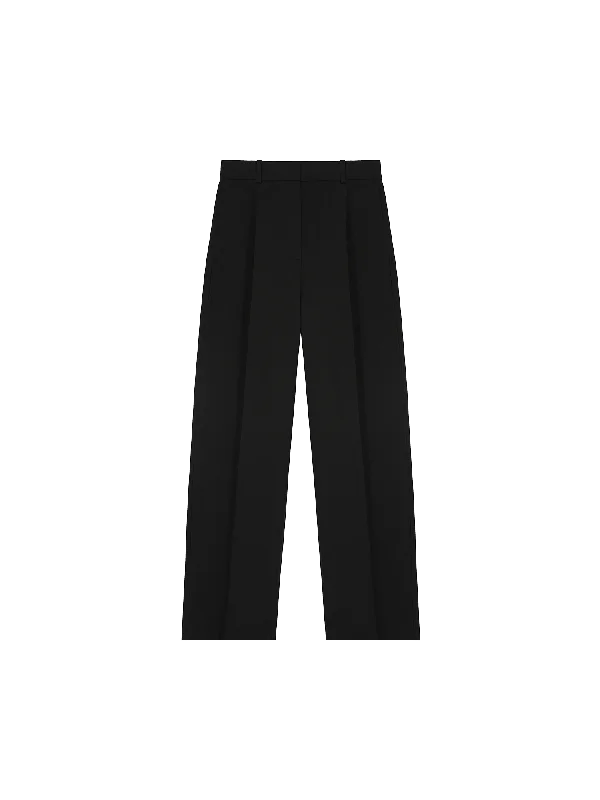 Women's Organic Cotton Tailored Trousers—black