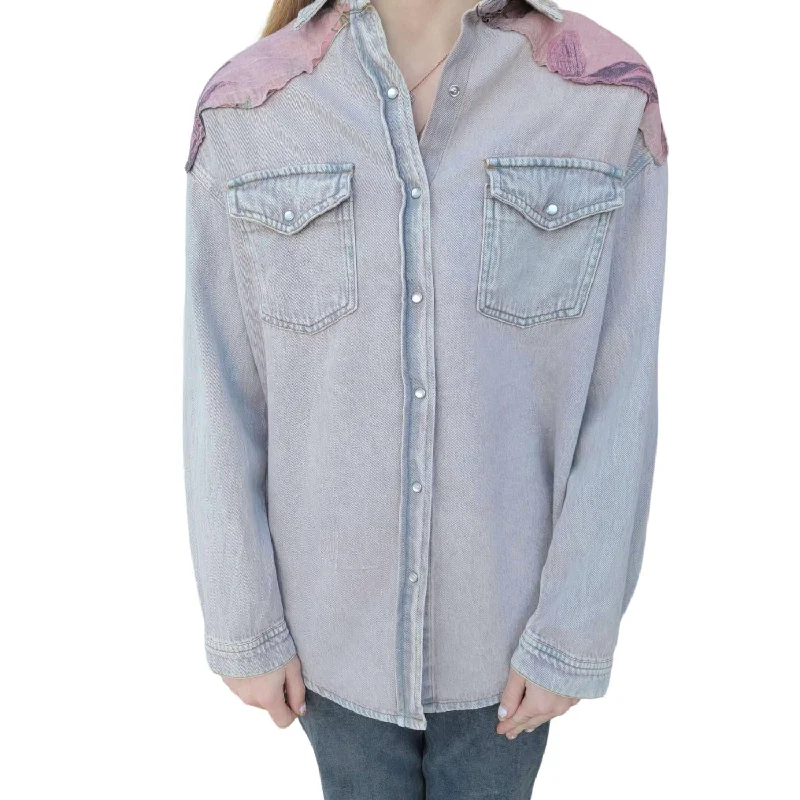 Women's Denim Love Shirt In Mauve