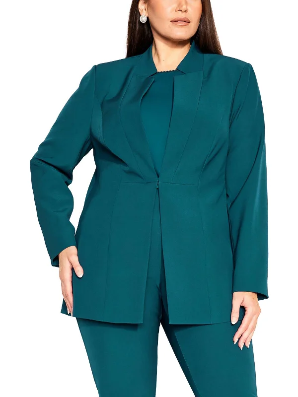 Womens Office Business Open-Front Blazer