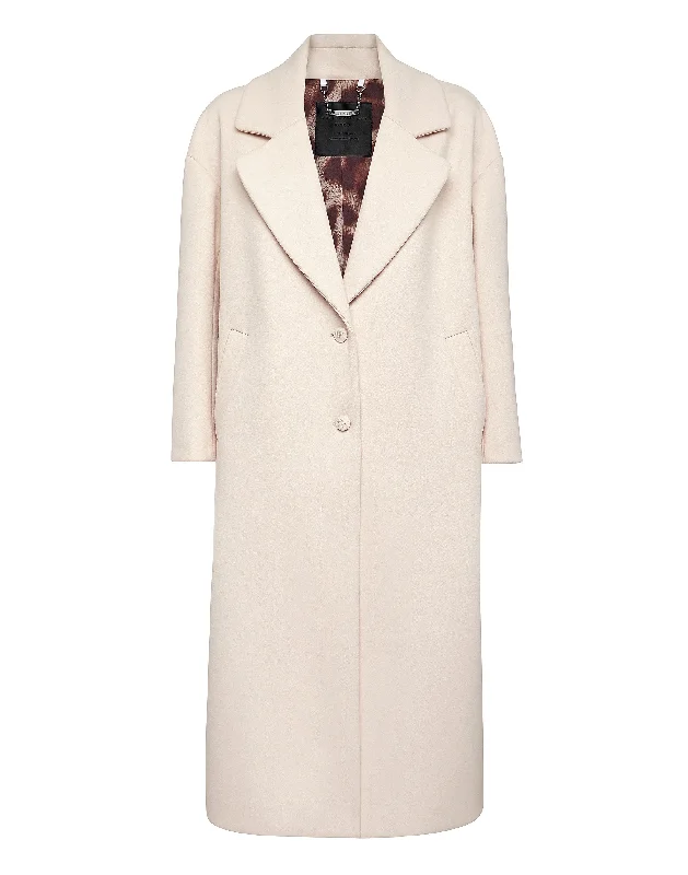 Wool Coat Long Iconic Plein