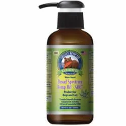 Grizzly Hemp Aid 400mg CBD Broad Spectrum Water Based Hemp Oil For Dogs And Cats, 4- Oz Bottle