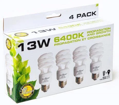 SunBlaster CFL Bulb - 13W 6400K 4-Pack