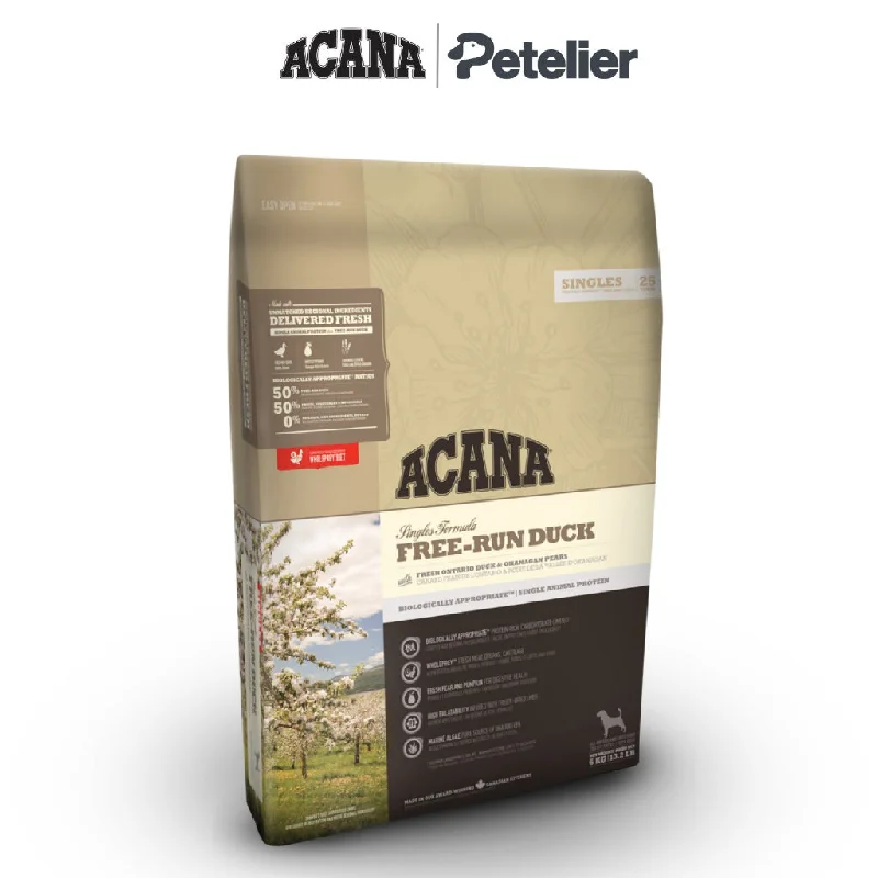 Acana Free-Run Duck Dog 11.4kg Dry Premium Food, All Natural Biologically-Approriate