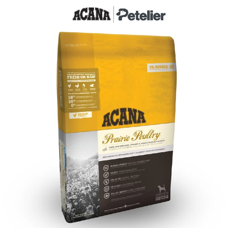 Acana Prairie Poultry Dog 11.4kg Dry Premium Food, All Natural Biologically-Approriate