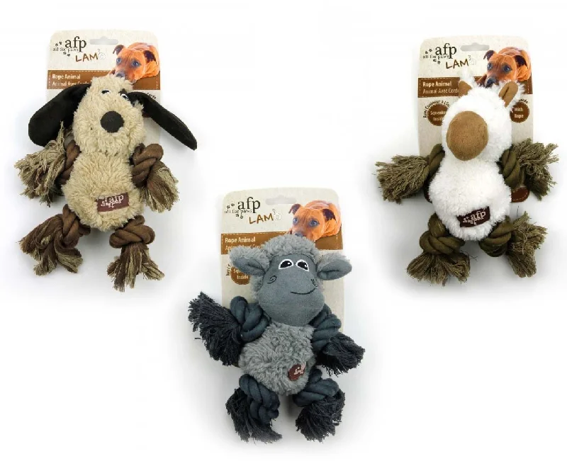 ALL FOR PAWS Lamb Cuddle Rope Animal s konopcem, 17x17x10cm, razni likovi