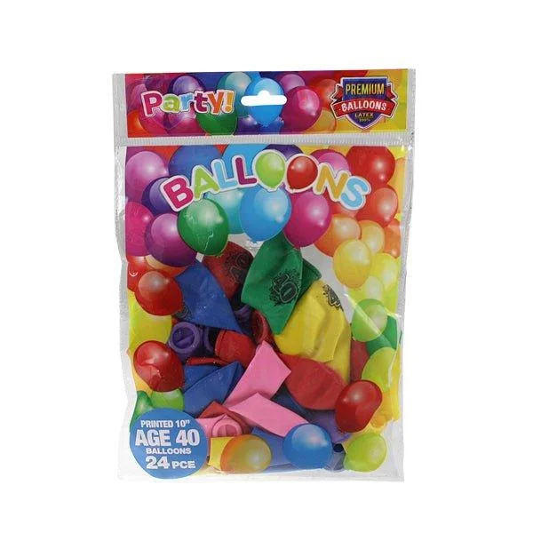 Balloons 24 Pk Age 40