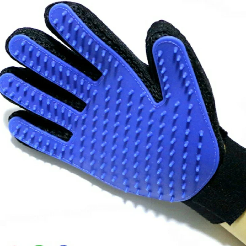 Chullbull Grooming Bath Gloves for Dogs (Blue/Black)