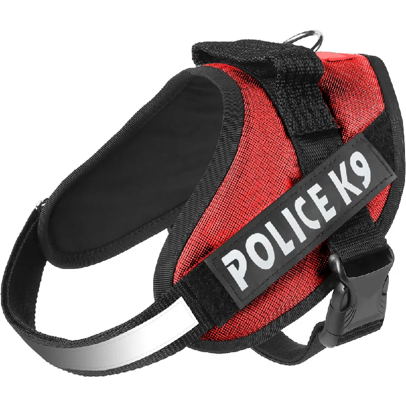 Chullbull K9 Police Buckle Harness for Dogs (Red)