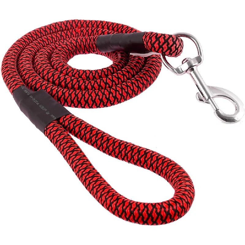 Chullbull Strong Rope Cord Leash for Dogs (Red)