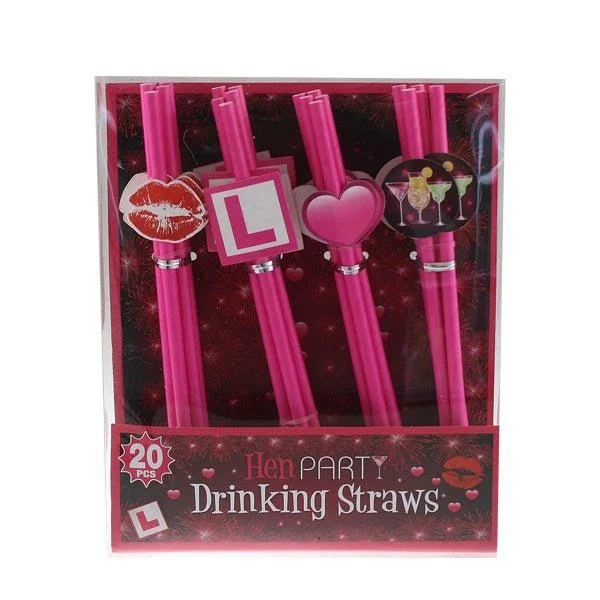 Drinking Straws Hen Party 20 Pk