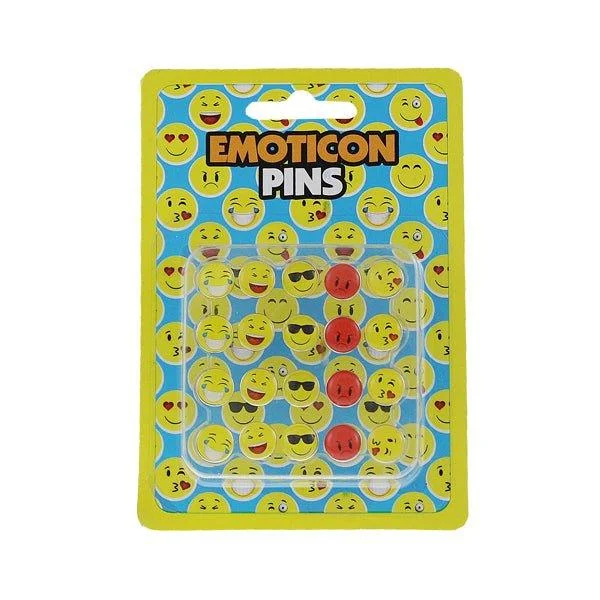 Emoticon Pins 10MM  20 Pk