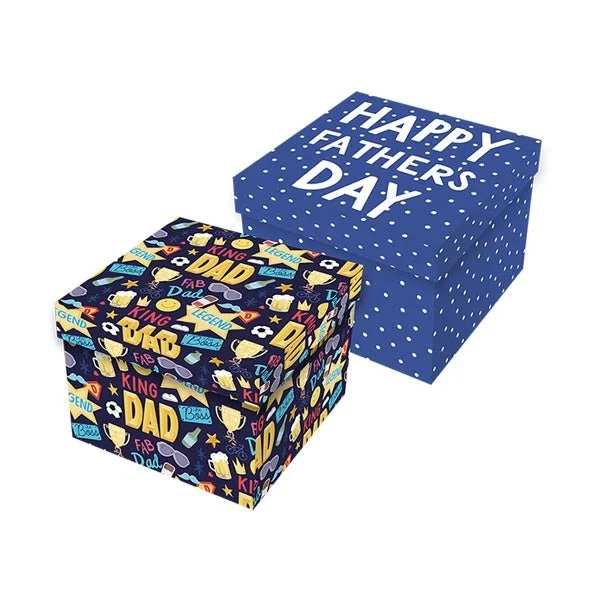 Fathers Day Square Gift Box 16x16cm