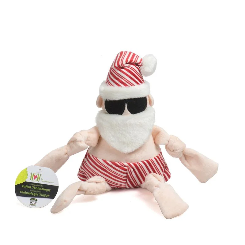 HuggleHounds Peppermint Collection Beach Bum Santa Knottie™ - Small