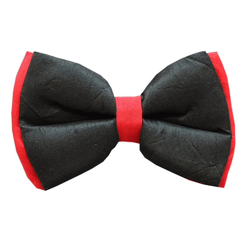 Lana Paws Adjustable Silk Dog Bowtie, Black and Red