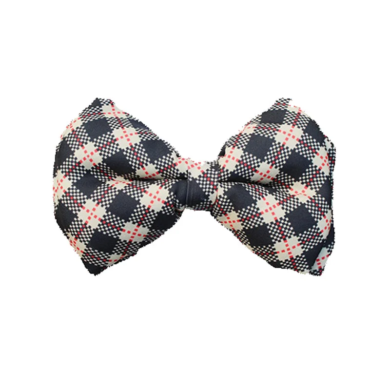 Lana Paws Furberry Adjustable Dog Bowtie, Beige and Black