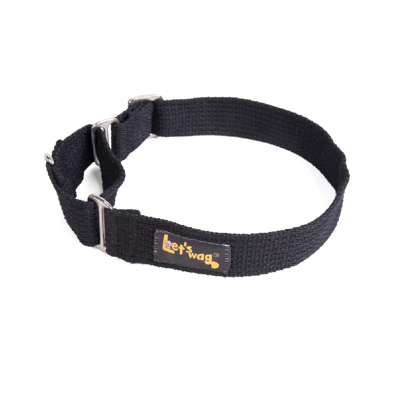 Let's Wag Martingale Collar for Dogs (Black)