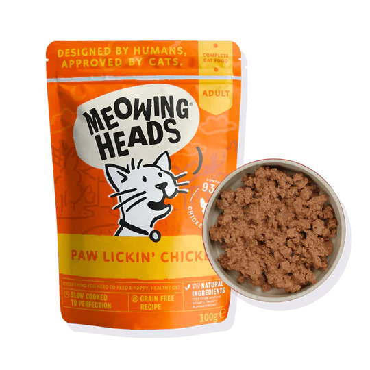 Meowing Heads - Paw Lickin Chicken Wet Food - 100g pouch