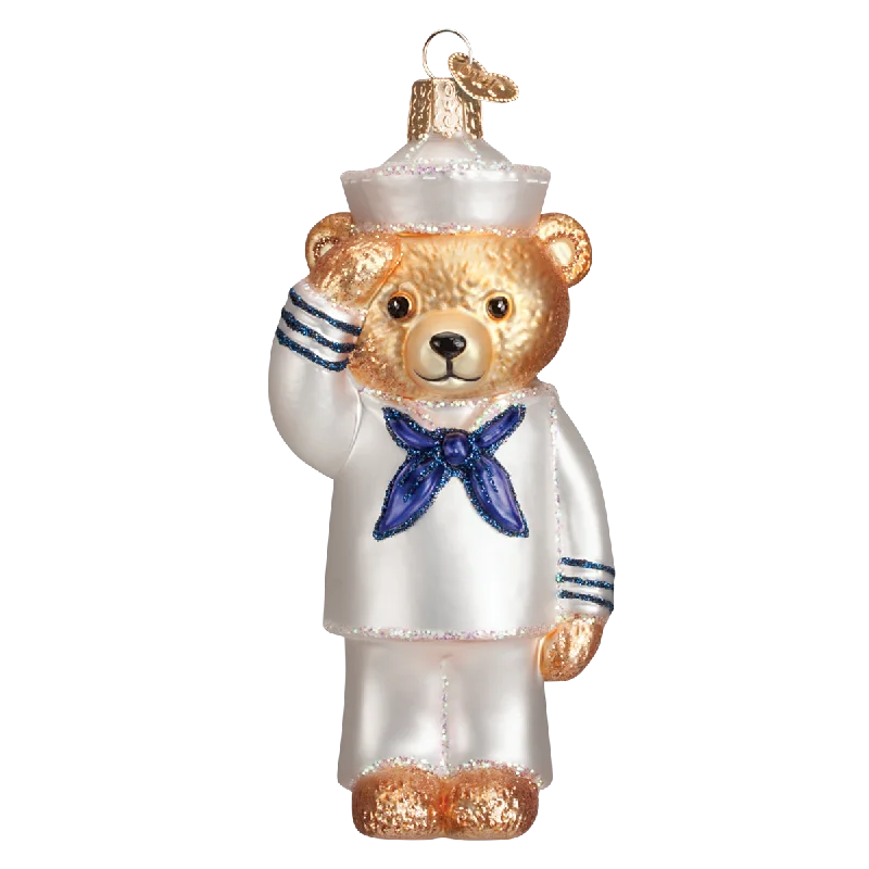 Navy Bear Ornament