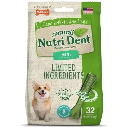 Nylabone Natural Limited Ingredients Nutri Dent Fresh Breath Dental Chews