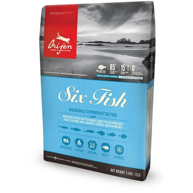 Orijen Six Fish Cat Dry Premium Food, All Natural Biologically-Approriate, 5.4kg