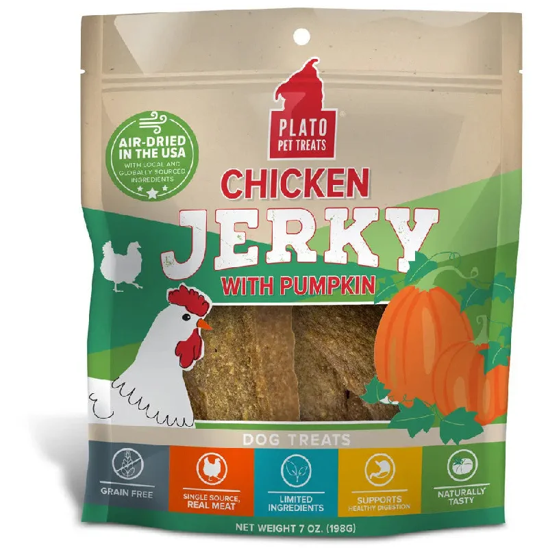 Plato Pet Treats Chicken Jerky with Pumpkin